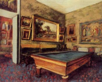 埃德加 德加 The Billiard Room at Menil Hubert